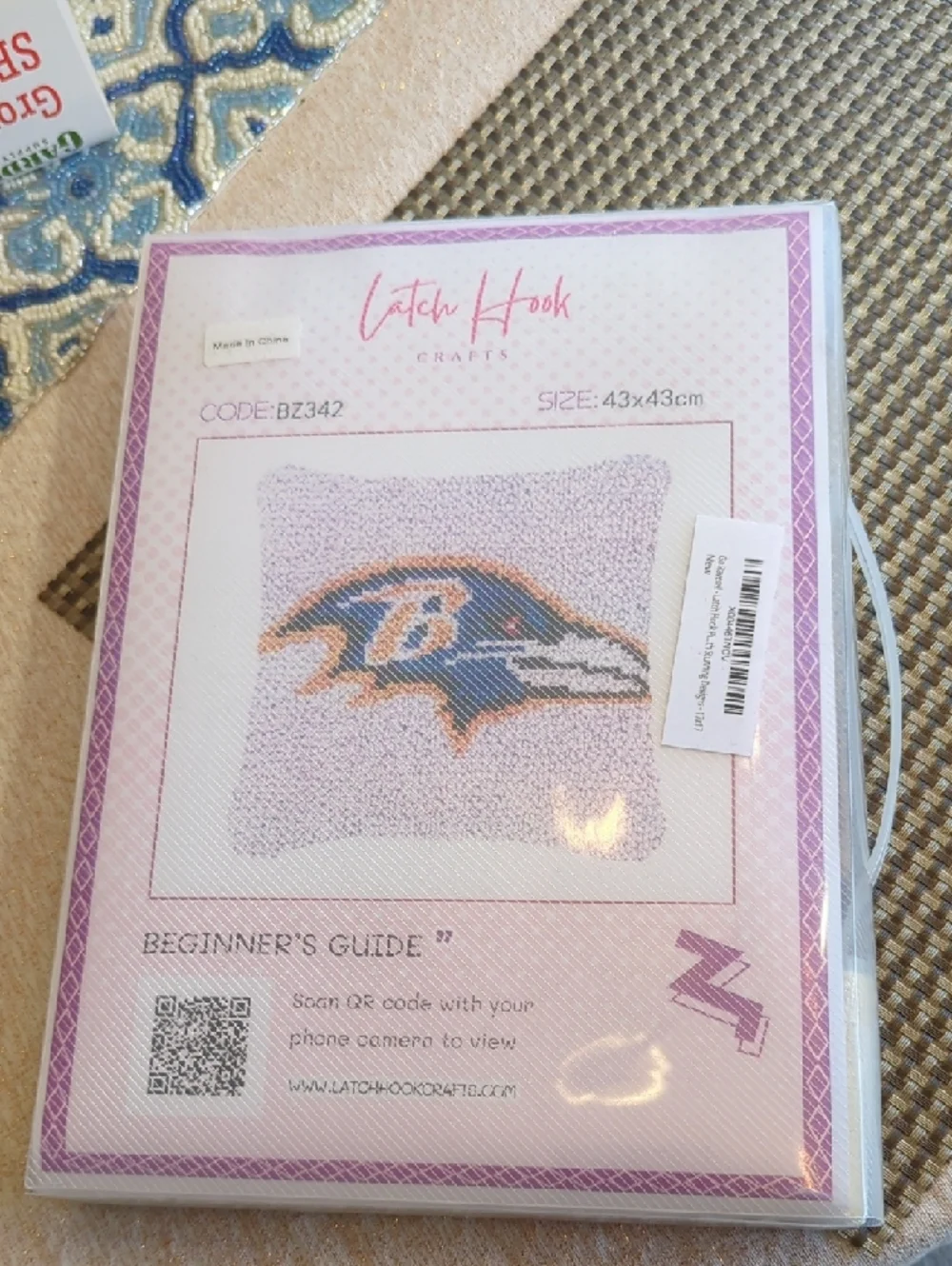 Latch Hook Crafts Baltimore Ravens  Throw Pillow Cover